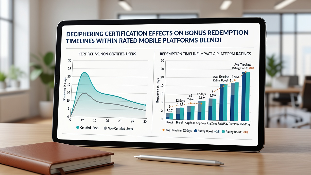 Data dashboard illustrating bonus redemption timelines for certified mobile platforms with live and reel game options