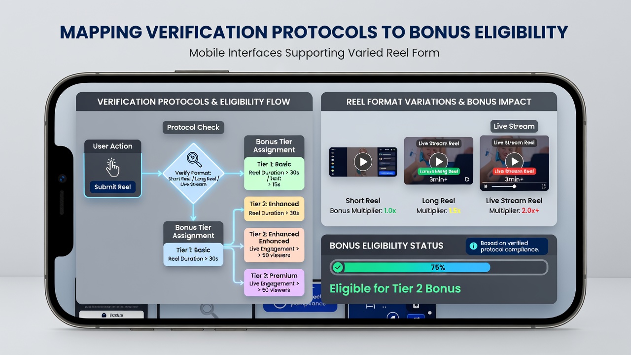 Flowchart illustrating verification protocol mapping to bonus eligibility for slots and live tables