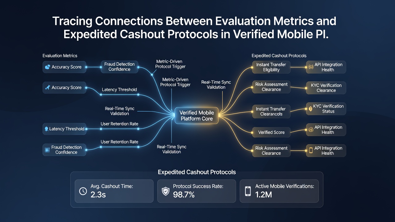 Dashboard view of cashout protocols linked to platform evaluation scores in a mobile gaming app